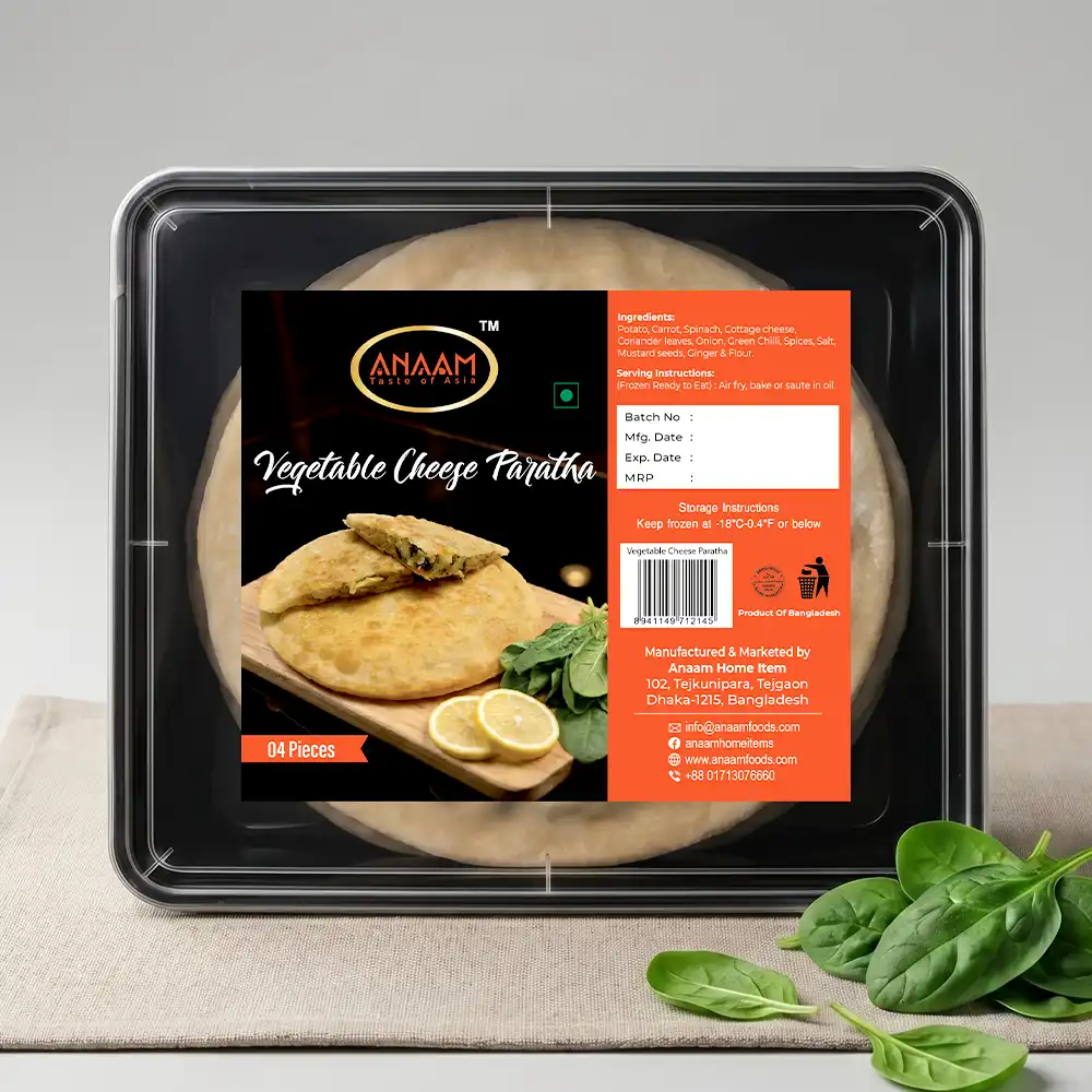 Vegetable Cheese Paratha 4 Pcs